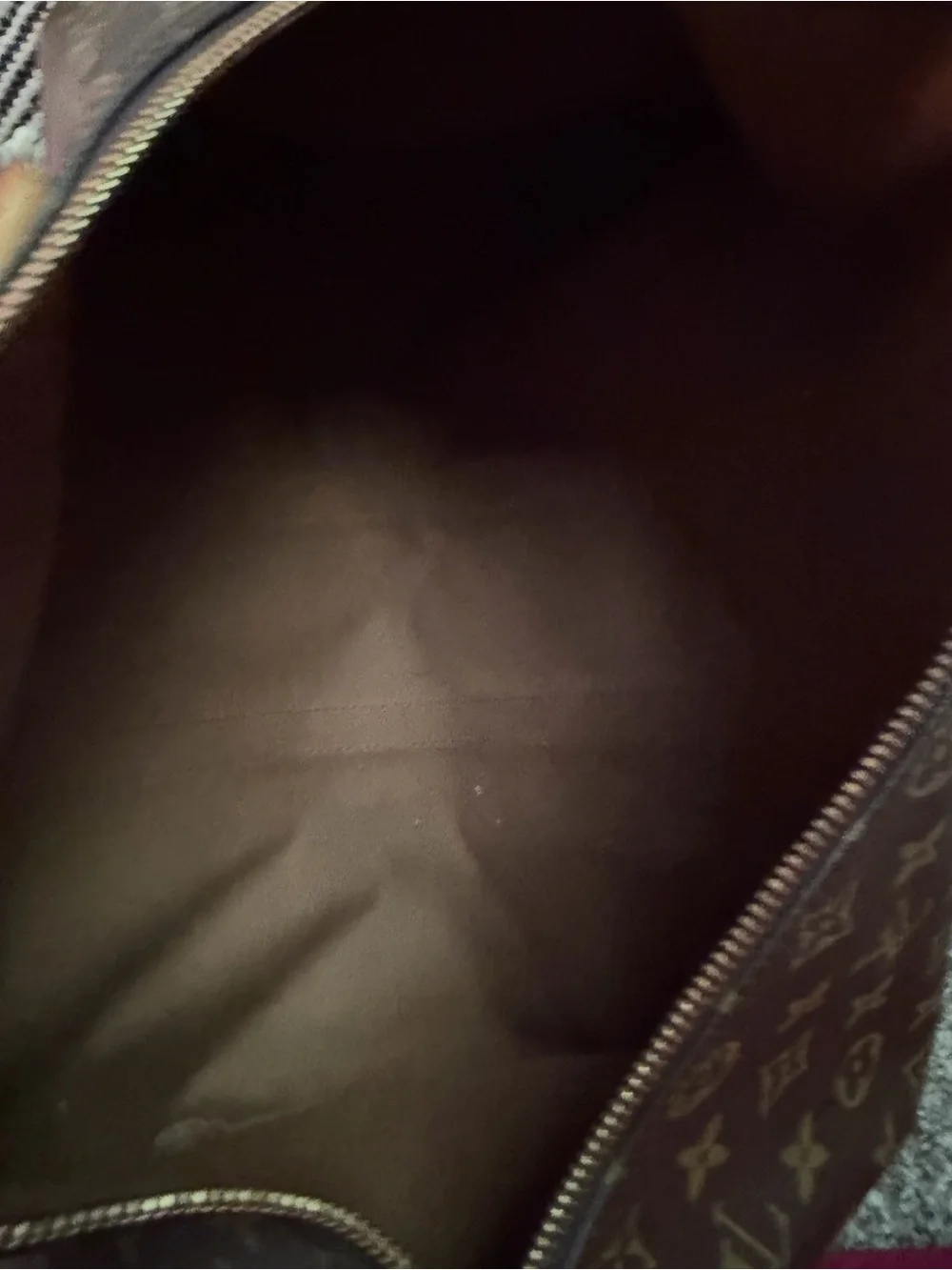Louis Vuitton Brown Monogram Canvas Duffel with Tan Leather Trim